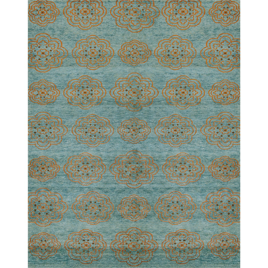 Qing Transitional & Botanical Rug - 6065F by Feizy. Made from wool, viscose in a unique style.