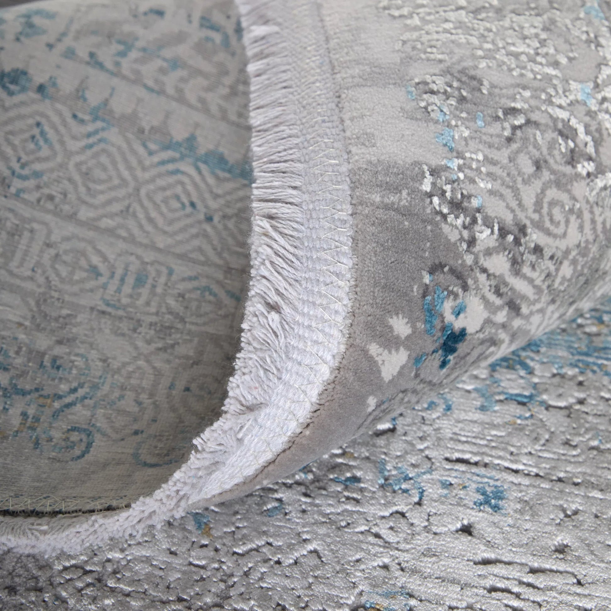 Cadiz Rug - 3890F by Feizy in blue, gray, gold. Made from viscose, acrylic in a unique style.