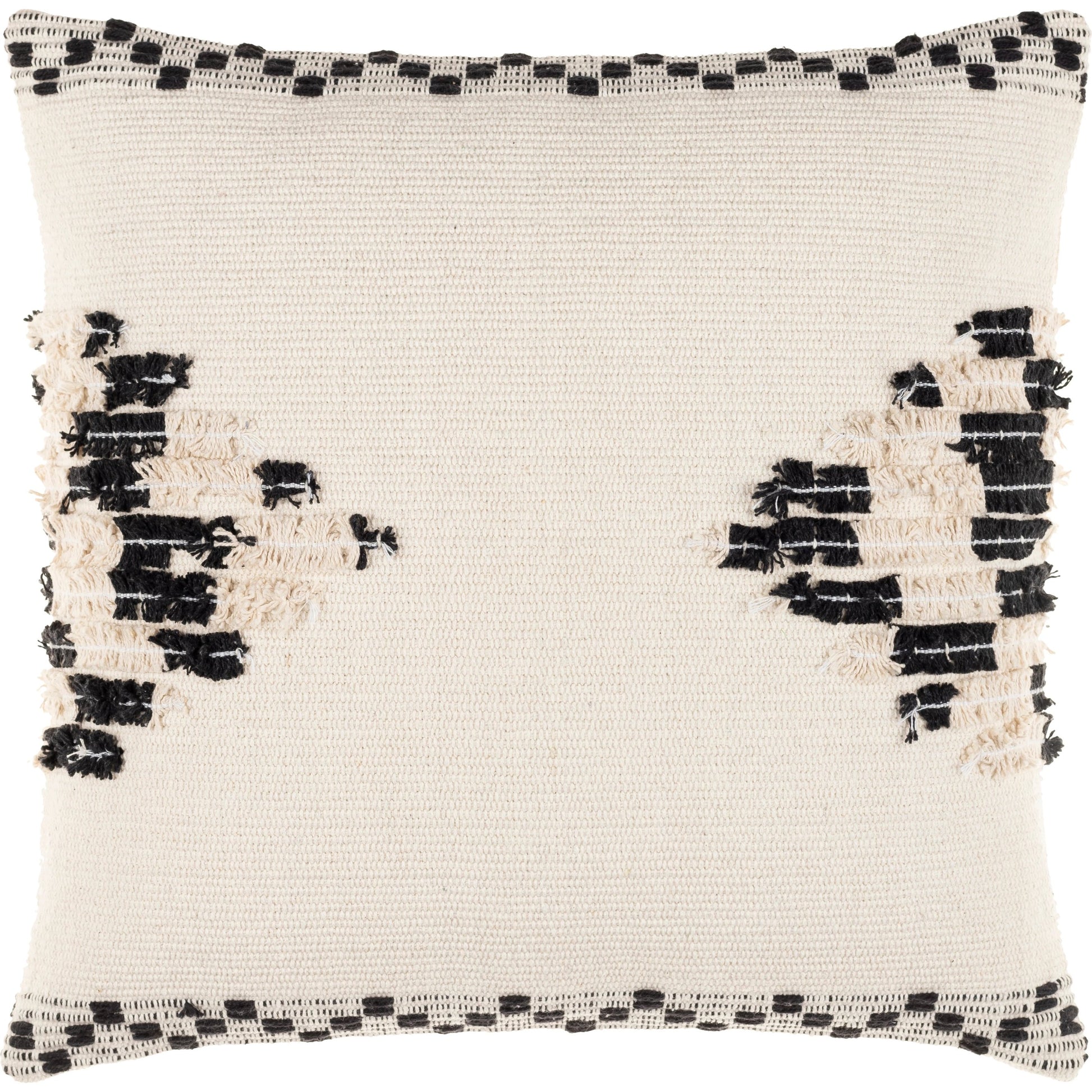 Edwina Pillow - 19449 by Surya in beige, black. Made from 100% cotton in a eclectic & global style.