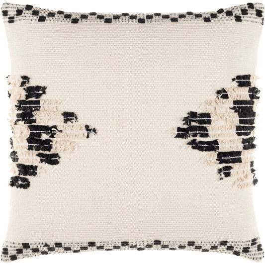 Edwina Pillow - 19449 by Surya in light beige, black. Made from 100% cotton in a eclectic & global style.