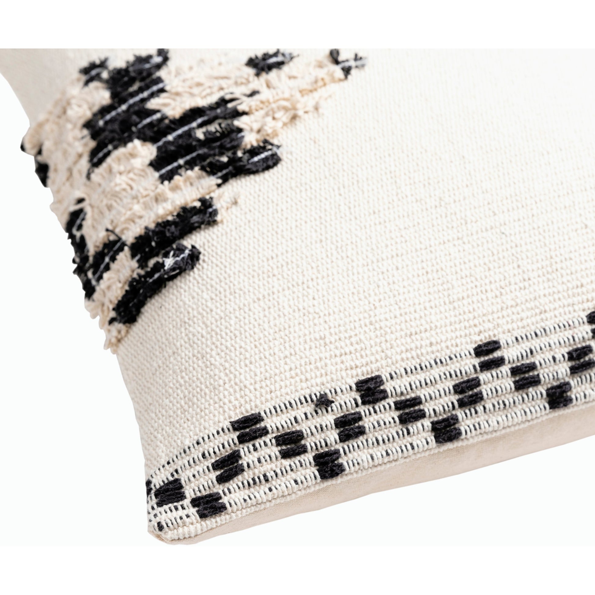 Edwina Pillow - 19449 by Surya in beige, black. Made from 100% cotton in a eclectic & global style.
