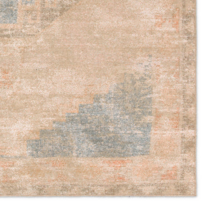 Edage Kayell EDA01 Rug by Vibe by Jaipur Living in tan, blue. Made from 70% jute, 30% polyester in a unique style.
