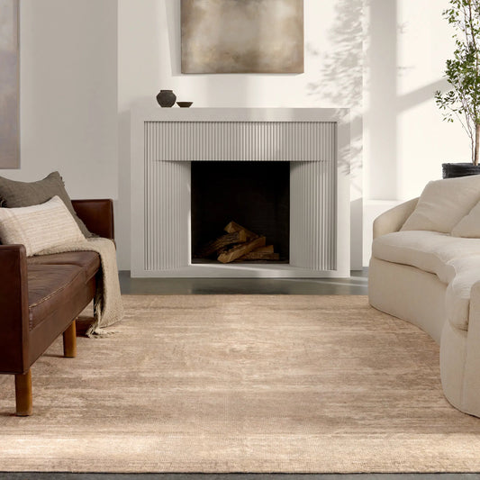 Edage EDA03 Rug by Jaipur Living in tan, green. Made from 70% jute, 30% polyester in a unique style.