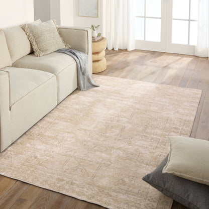 Edage Tegona EDA04 Rug by Vibe by Jaipur Living in tan, cream. Made from 70% jute, 30% polyester in a unique style.