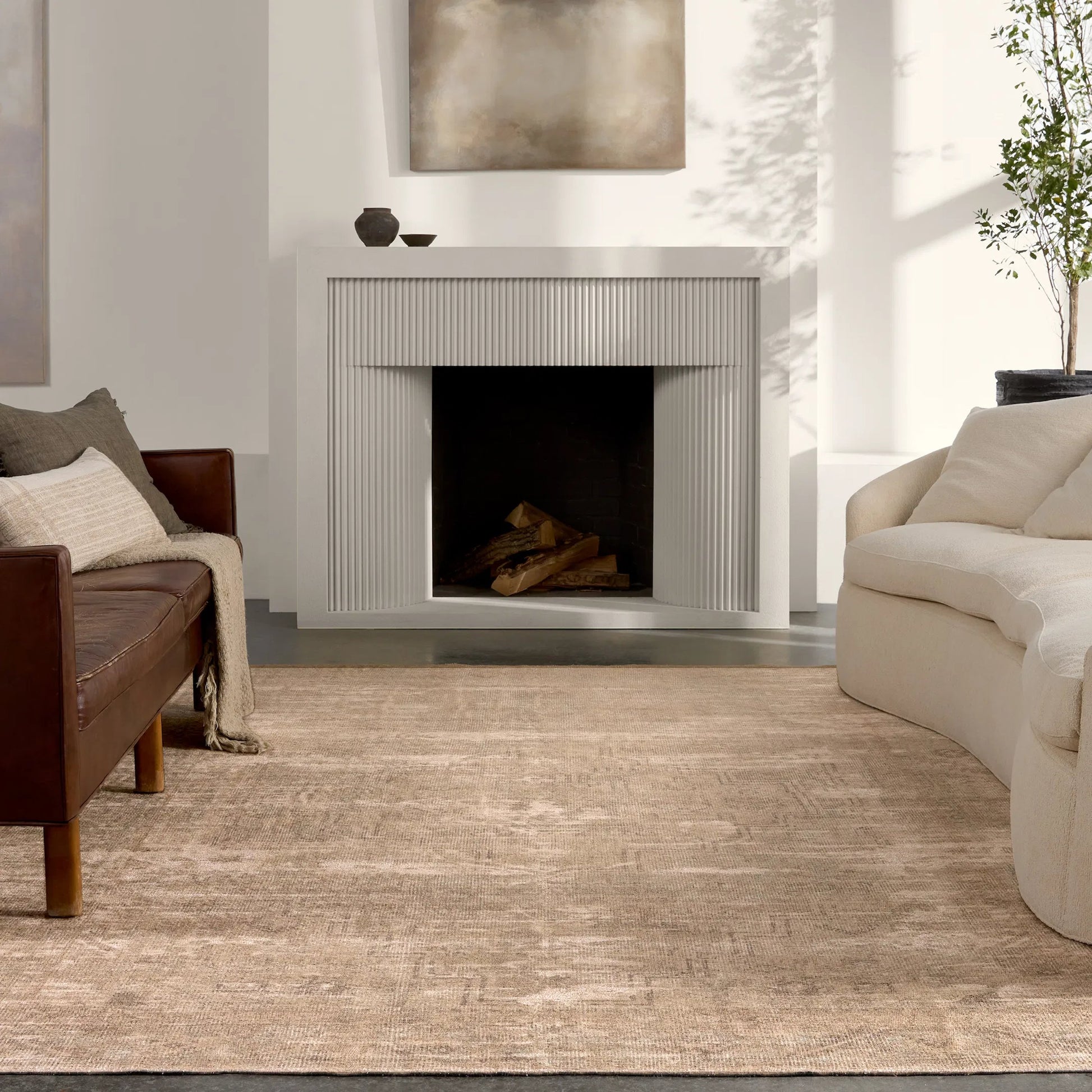 Edage Leshni EDA05 Rug by Vibe by Jaipur Living in tan, sage. Made from 70% jute, 30% polyester in a unique style.