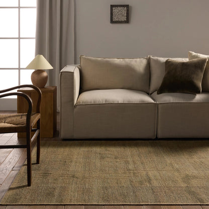 Edage EDA06 Rug by Jaipur Living in green, brown. Made from 70% jute, 30% polyester in a unique style.