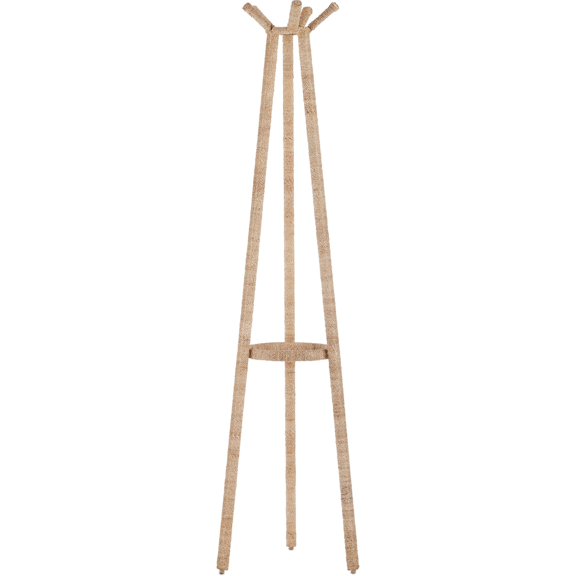 Rolo Coat Rack by Currey and Company. Made from abaca rope, wrought iron in a modern style.