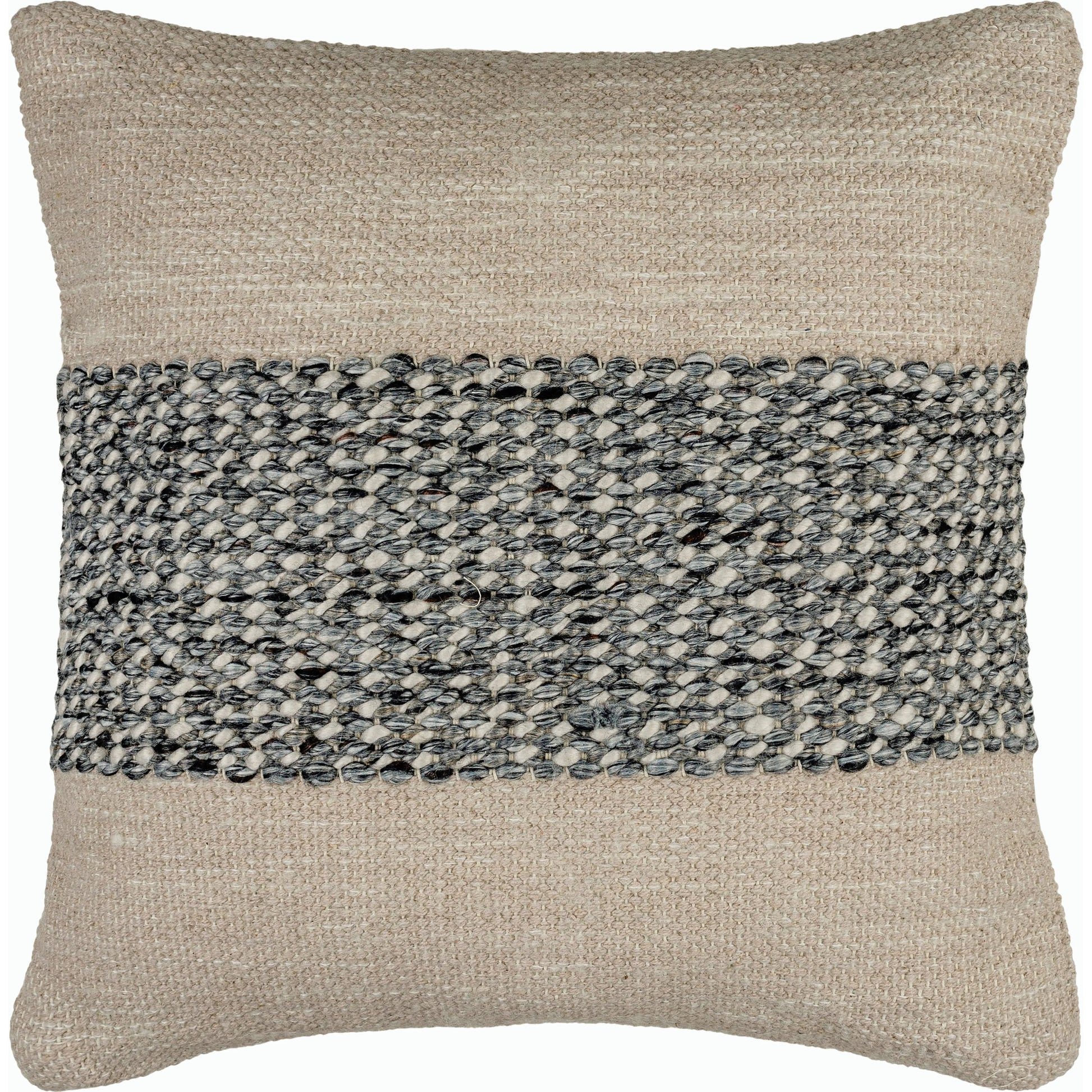 Edward Accent Pillow - 487392 by Surya in silver, metallic - silver, off-white, light silver, nickel, sage, ink. Made from polyester, cotton in a modern style.