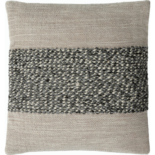 Edward Accent Pillow - 487392 by Surya in beige, charcoal, ivory, slate gray. Made from polyester, cotton in a modern style.