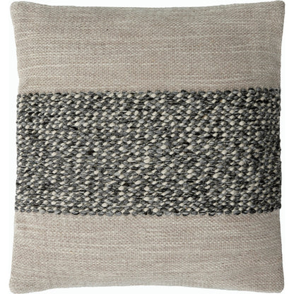 Edward Accent Pillow - 487392 by Surya in silver, metallic - silver, off-white, light silver, nickel, sage, ink. Made from polyester, cotton in a modern style.