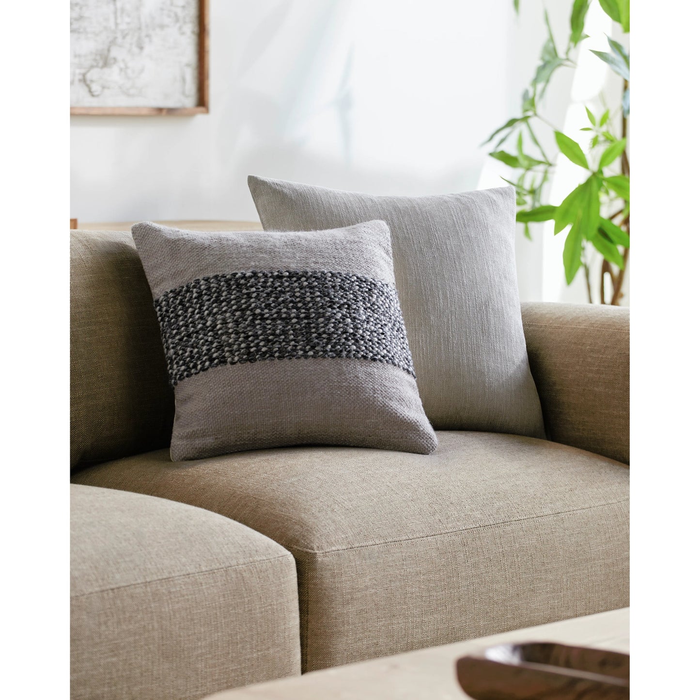 002 SI-2163372,SI-2163373,SI-2163374,SI-2163375,SI-2163376,SI-2163377 | Lifestyle | Edward Accent Pillow - 487392 by Surya in beige, charcoal, ivory, slate gray. Made from polyester, cotton in a modern style.