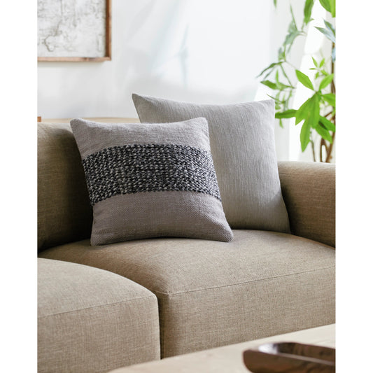 Edward Accent Pillow - 487392 by Surya in beige, charcoal, ivory, slate gray. Made from polyester, cotton in a modern style.