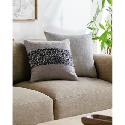 Edward Accent Pillow - 487392 by Surya in silver, metallic - silver, off-white, light silver, nickel, sage, ink. Made from polyester, cotton in a modern style.
