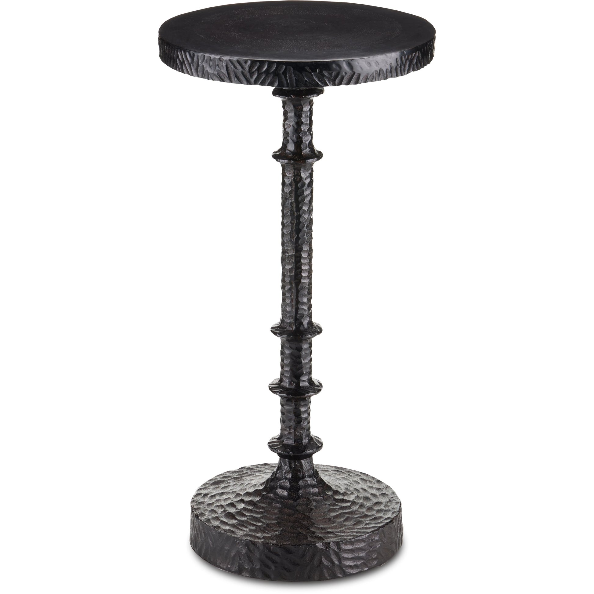 Gallo Accent Table by Currey and Company in bronze. Made from cast aluminum in a modern style.