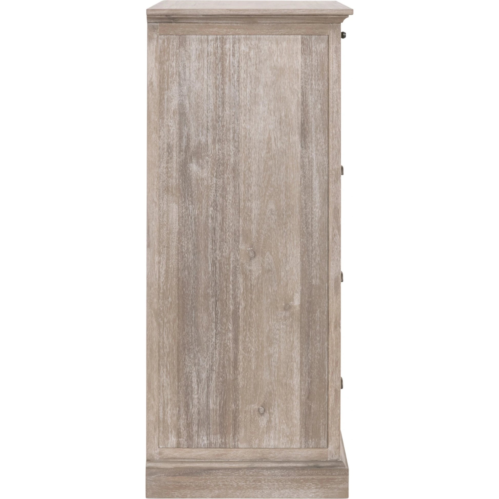 Eden High Chest by Essentials For Living in natural gray acacia. Made from solid acacia wood, acacia veneer, mdf, plywood, solid rubberwood, metal in a traditional style.