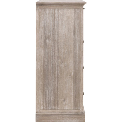 Eden High Chest by Essentials For Living in natural gray acacia. Made from solid acacia wood, acacia veneer, mdf, plywood, solid rubberwood, metal in a traditional style.