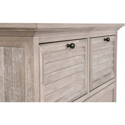 Eden High Chest by Essentials For Living in natural gray acacia. Made from solid acacia wood, acacia veneer, mdf, plywood, solid rubberwood, metal in a traditional style.