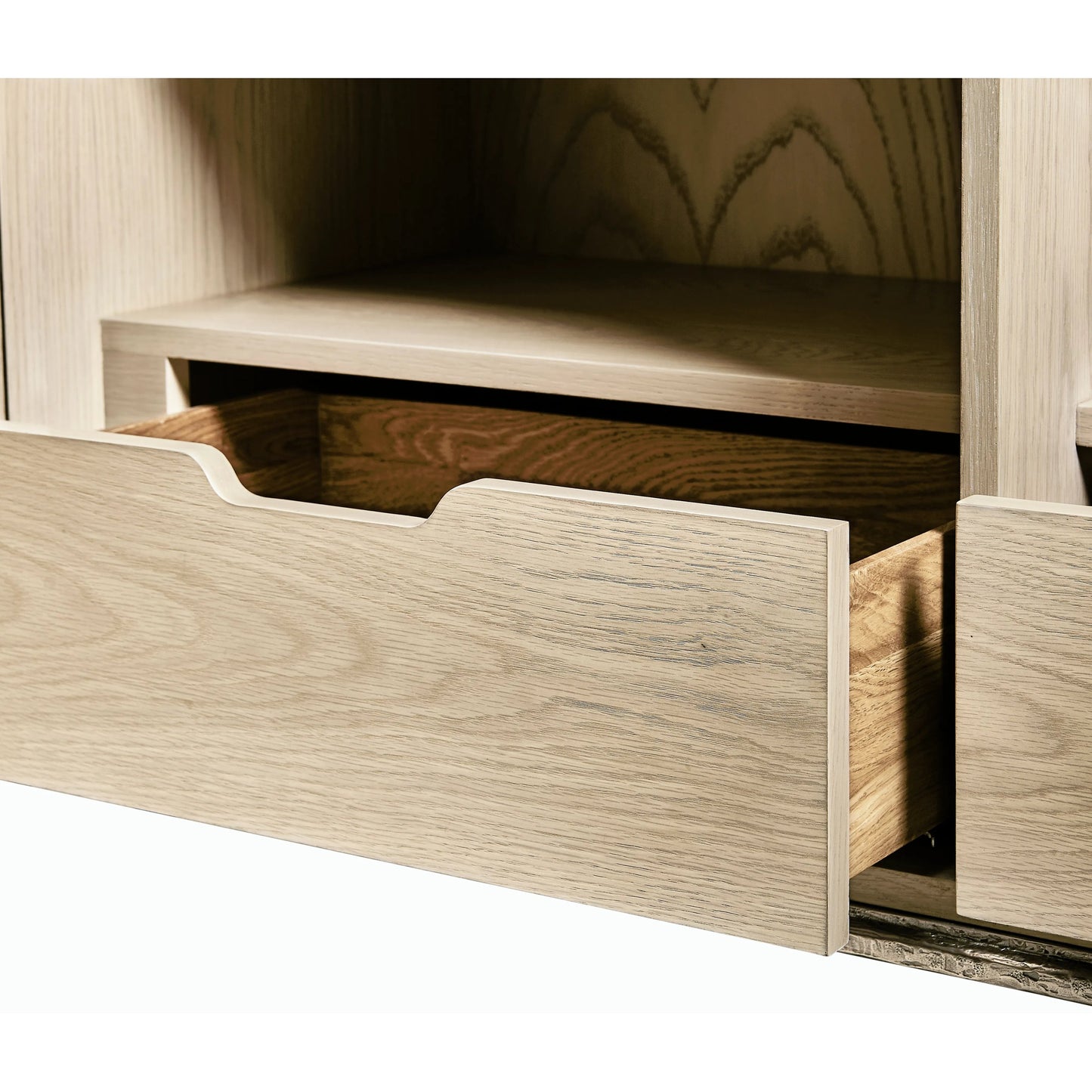 003 SI-2186264 | Closeup | Water Diel Acid Etched Door Chest by Jonathan Charles in bleached oak. Made from oak, cast metal in a modern style.