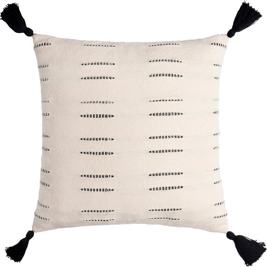 Eden Pillow - 18881 by Surya in light beige, black. Made from 100% cotton in a eclectic & global style.