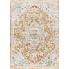 Cream, Tan, Burnt Orange, Mustard, Dark Blue / 2' x 2'11"