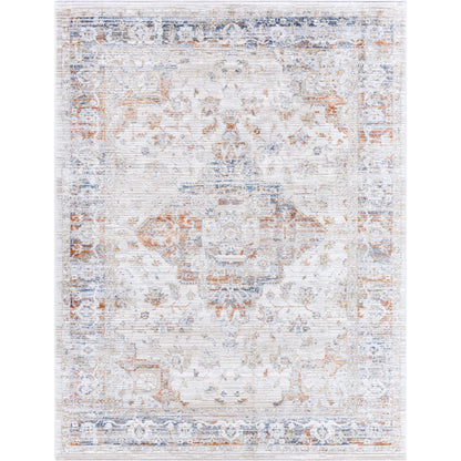 Edmonton Rug - 489767 by Livabliss in cream, tan, light gray, dark blue, burnt orange, mustard. Made from polypropylene, polyester in a unique style.