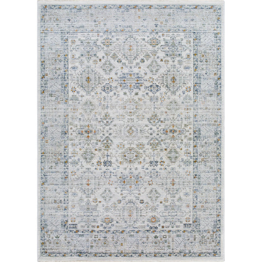 Edmonton EDO-2308 Rug by Livabliss in light gray, charcoal, dusty sage, medium gray, dark blue. Made from polypropylene, polyester in a unique style.