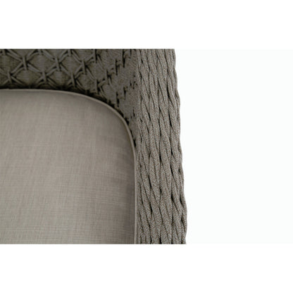 Marbella Outdoor Dining Chair by Sunset West in graphite. Made from olefin rope in a modern style.