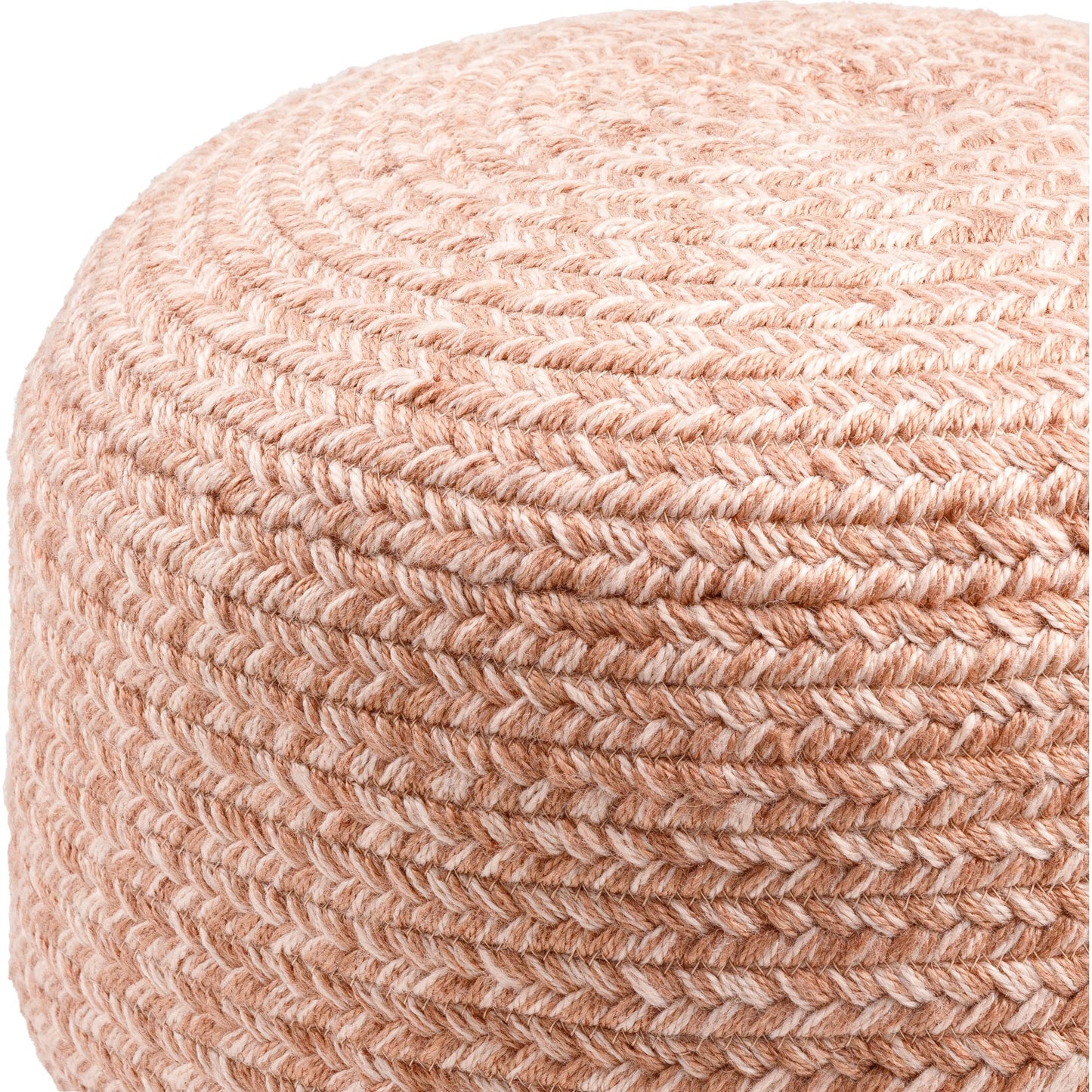 002 SI-2053848 | Closeup | Entwined Indoor/Outdoor Throw by Livabliss. Made from top: 100% recycled pet yarn, bottom: 100% recycled pet yarn, fill: 96% polybeads, 4% polyester, polyfill in a cottage & farmhouse style.