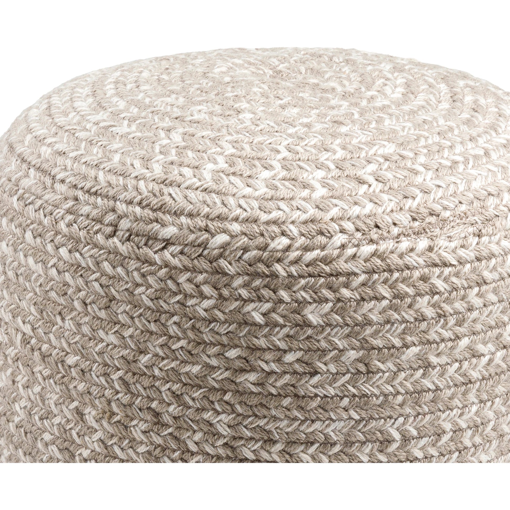 Entwined Indoor/Outdoor Throw by Livabliss. Made from top: 100% recycled pet yarn, bottom: 100% recycled pet yarn, fill: 96% polybeads, 4% polyester, polyfill in a cottage & farmhouse style.