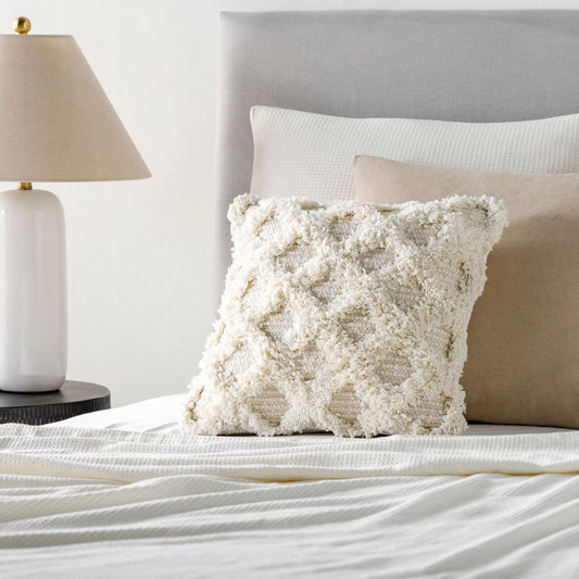 Edric Pillow - 13533 by Livabliss in ivory, white. Made from 100% cotton in a eclectic & global style.