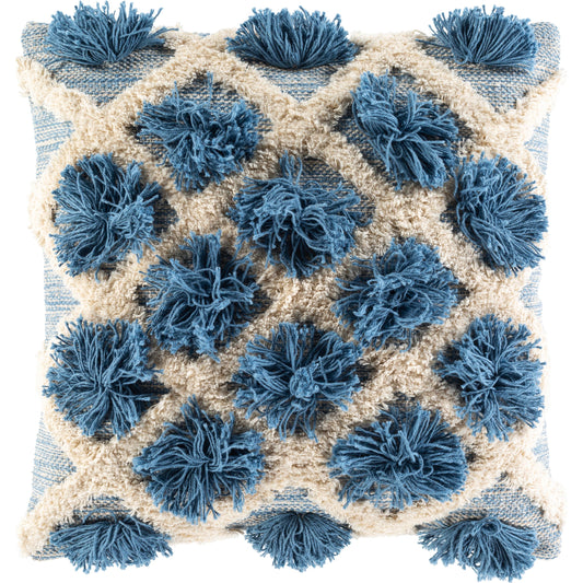 Edric Pillow - 12613 by Livabliss in blue, ivory. Made from 100% cotton in a eclectic & global style.