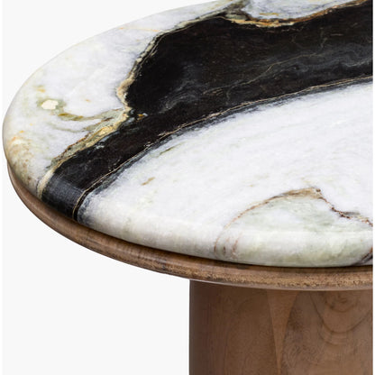 Edra End Table by Surya. Made from marble, mango wood in a modern style.