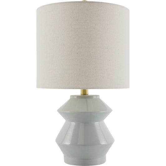 Edison Accent Table Lamp by Livabliss in glazed, plated. Made from ceramic, linen, polystyrene, iron in a unique style.