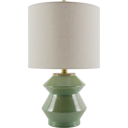 Edison Accent Table Lamp by Livabliss in glazed, plated. Made from ceramic, linen, polystyrene, iron in a modern style.