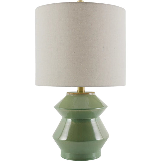 Edison Accent Table Lamp by Livabliss in glazed, plated. Made from ceramic, linen, polystyrene, iron in a unique style.