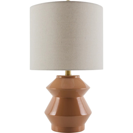 Edison Accent Table Lamp by Livabliss in glazed, plated. Made from ceramic, linen, polystyrene, iron in a unique style.