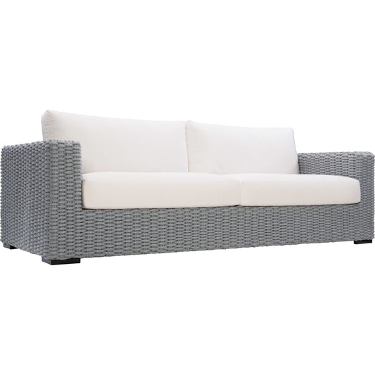 Capri Sofa by Bernhardt in mist gray. Made from rope, fabric in a unique style.