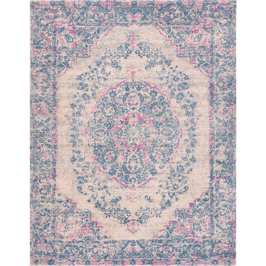 EDT-1003 Rug by Surya in ivory, dark blue, gray, fuchsia, ice blue. Made from 100% wool in a unique style.