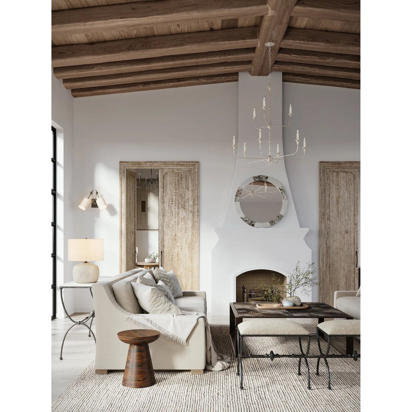 020 SI-2387115 | Lifestyle | Nottaway Two-Tier Chandelier by Currey and Company. Made from wrought iron in a traditional style.