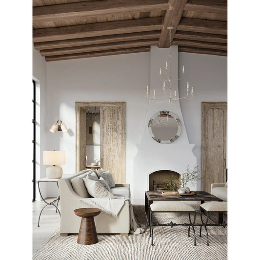 Nottaway Two-Tier Chandelier by Currey and Company. Made from wrought iron in a traditional style.