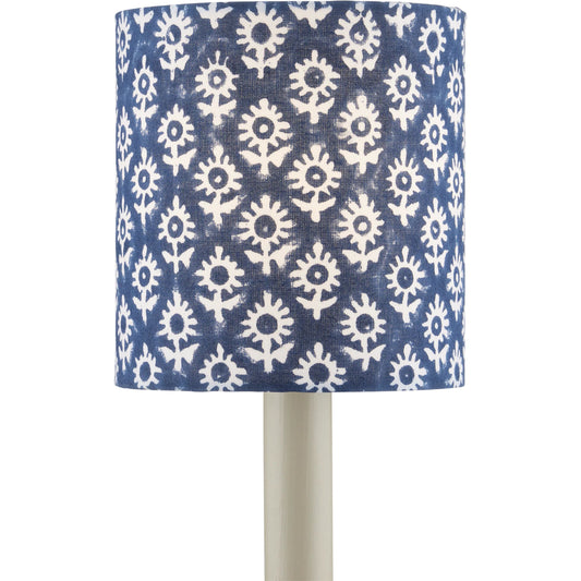 Block Print Drum Chandelier Shade by Currey and Company. Made from cotton in a modern style.