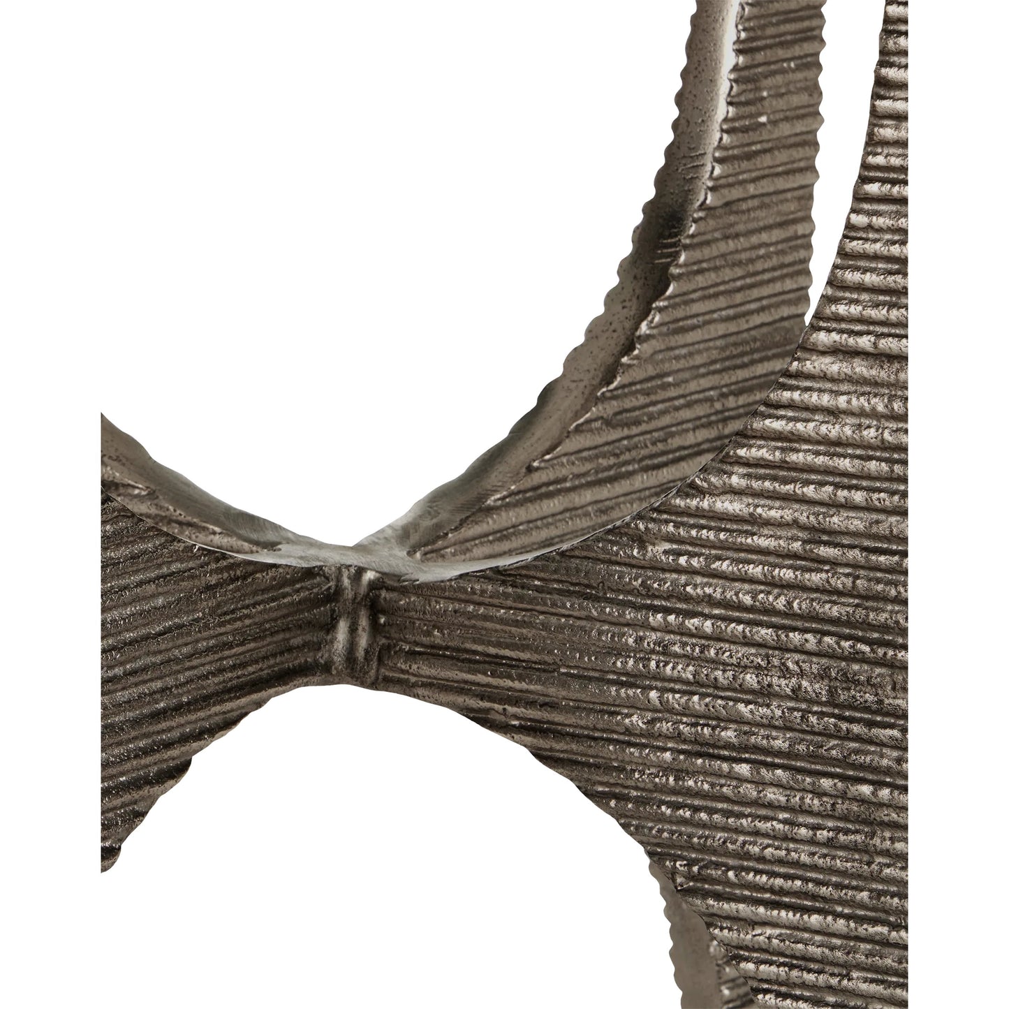 005 SI-1924041 | Closeup | Micha Accent Table by Currey and Company in antique nickel, white. Made from cast aluminum, marble in a modern style.