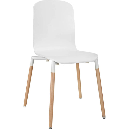 George Dining Wood Side Chair by Evans & Londeen in white. Made from base - 25mm beech solid wood, frame - 25mm steeltube in a modern style.
