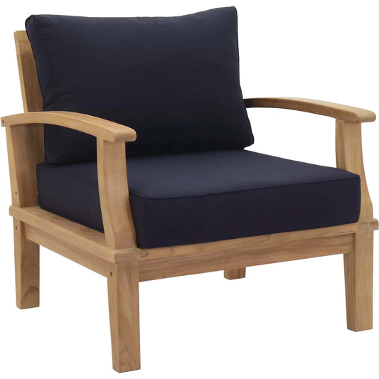 Andover Teak Armchair by Evans & Londeen. Made from teak wood, cushion density is 24kg, m3 in a modern style.