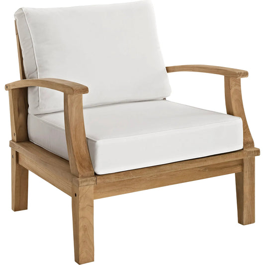 Andover Teak Armchair by Evans & Londeen. Made from teak wood, cushion density is 24kg, m3 in a modern style.