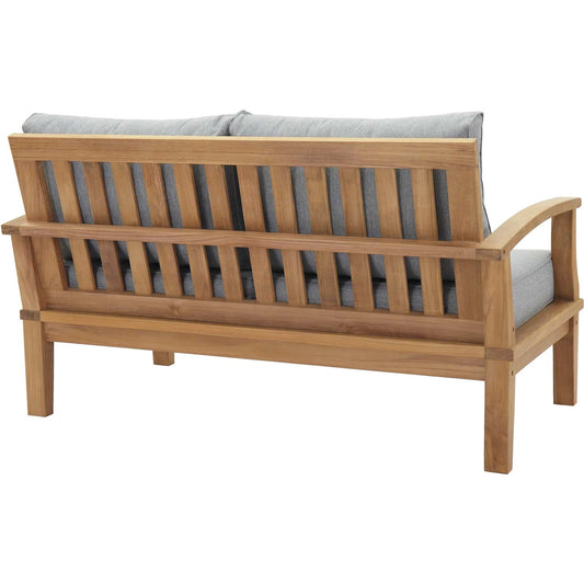 Andover Teak Loveseat by Evans & Londeen. Made from teak wood, cushion density is 24kg, m3 in a modern style.