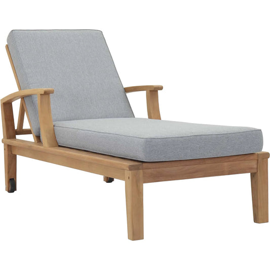 Andover Teak Single Chaise by Evans & Londeen. Made from teak wood, cushion density is 24kg, m3 in a modern style.