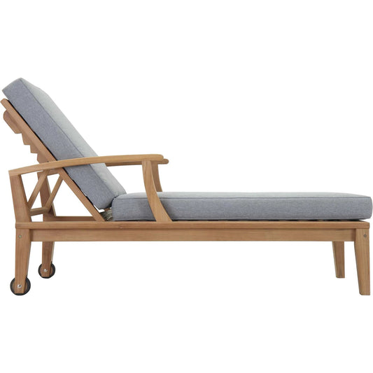Andover Teak Single Chaise by Evans & Londeen. Made from teak wood, cushion density is 24kg, m3 in a modern style.
