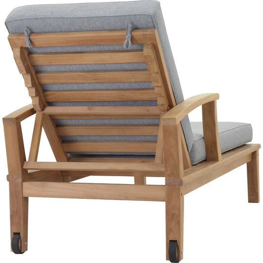 Andover Teak Single Chaise by Evans & Londeen. Made from teak wood, cushion density is 24kg, m3 in a modern style.