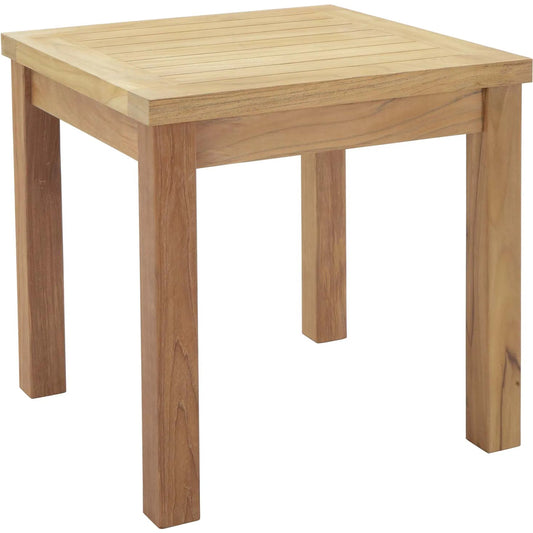 Andover Outdoor Side Table by Evans & Londeen in natural. Made from teak wood, cushion density is 24kg, m3 in a modern style.
